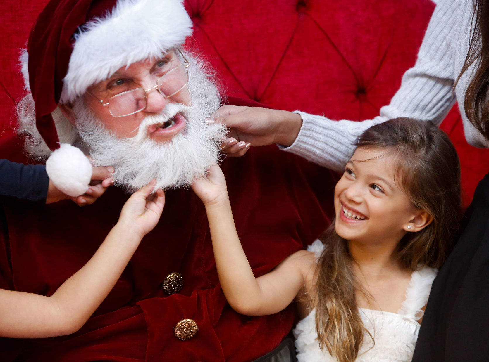 Santa beard tug